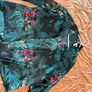 Floral button up tunic